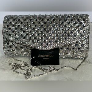 D'Margeaux New York embellished clutch handbag with a removable chain strap
